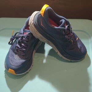 Hoka W Stinson ATR 6 Women's Blue and Yellow Running Shoes Size 6.5